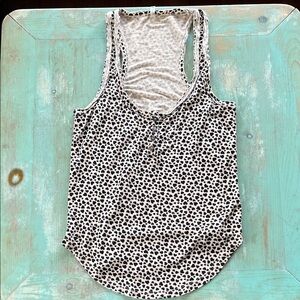 Z Supply Cream Tank with Black Heart Print